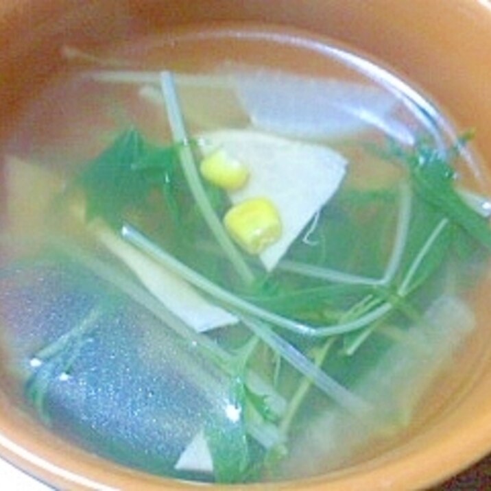 水菜と大根のコンソメスープ